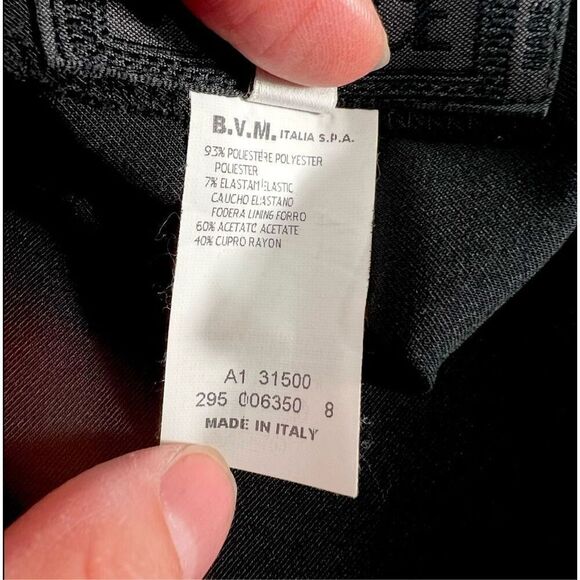 Gianni Versace ! Zipper Pencil Midi Skirt Black Solid Classic Back Size 8-10 - Picture 12 of 13